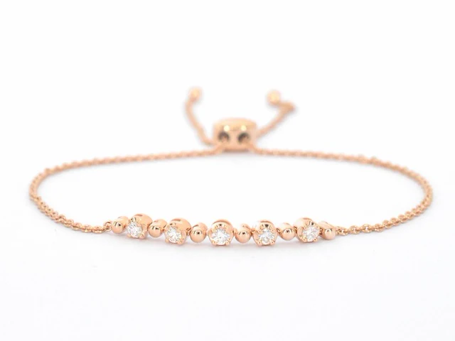 Rosegouden armband met diamanten - afbeelding 1 van  8