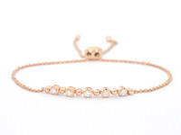 Rosegouden armband met diamanten - afbeelding 1 van  8