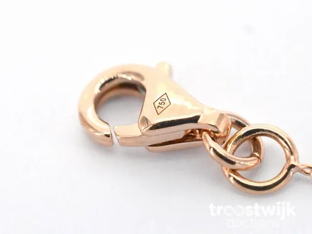Rosegouden armband met een diamanten bedel - afbeelding 6 van  6