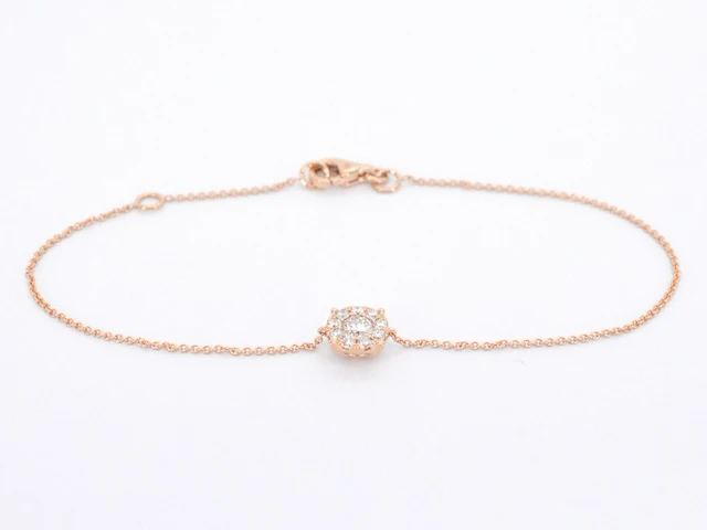 Rosegouden armband met een diamanten bedel - afbeelding 1 van  8