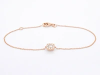 Rosegouden armband met een diamanten bedel - afbeelding 1 van  8
