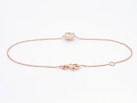 Rosegouden armband met een diamanten bedel - afbeelding 3 van  8