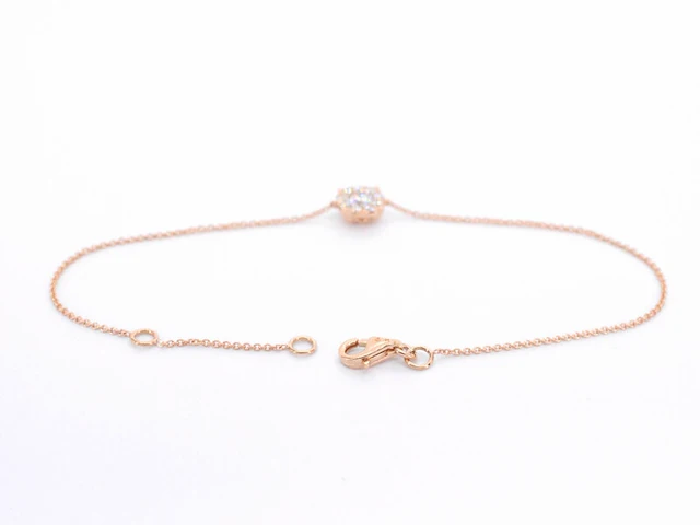Rosegouden armband met een diamanten bedel - afbeelding 4 van  8