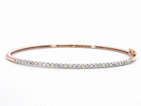 Rosegouden bangle armband met natuurlijke briljant geslepen diamanten - afbeelding 1 van  9