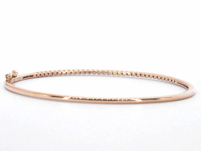 Rosegouden bangle armband met natuurlijke briljant geslepen diamanten - afbeelding 4 van  9