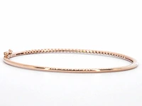 Rosegouden bangle armband met natuurlijke briljant geslepen diamanten - afbeelding 4 van  9