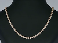 Rosegouden collier met 107 briljant geslepen diamanten - afbeelding 5 van  12