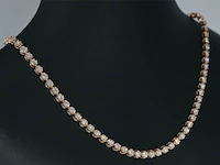 Rosegouden collier met 107 briljant geslepen diamanten - afbeelding 7 van  12