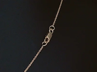 Rosegouden collier met diamanten hangers klaver vier - afbeelding 5 van  7