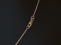 Rosegouden collier met diamanten hangers klaver vier - afbeelding 5 van  7