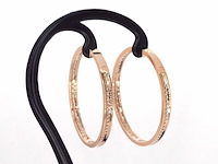 Rosegouden creolen met diamanten - afbeelding 6 van  10