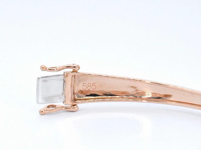 Rosegouden design armband met witte en zwarte briljanten diamanten - afbeelding 7 van  9
