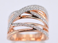 Rosegouden design ring met briljanten diamanten