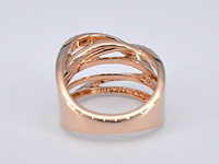 Rosegouden design ring met briljanten diamanten - afbeelding 8 van  10