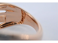 Rosegouden design ring met briljanten diamanten - afbeelding 9 van  10
