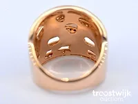 Rosegouden design ring met witte en zwarte briljanten diamanten - afbeelding 7 van  9