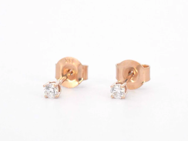 Rosegouden oorbellen diamant - afbeelding 11 van  11