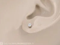 Rosegouden oorbellen met diamant - afbeelding 4 van  11