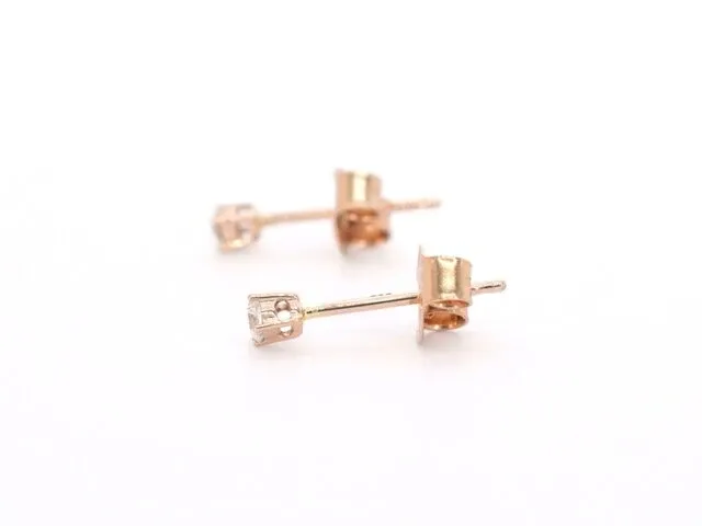 Rosegouden oorbellen met diamant - afbeelding 9 van  11