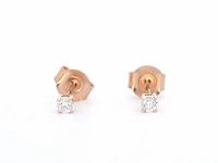 Rosegouden oorbellen met diamant - afbeelding 6 van  10