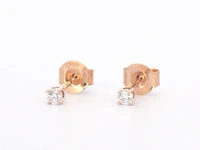 Rosegouden oorbellen met diamant - afbeelding 9 van  10