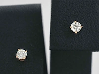 Rosegouden oorbellen met diamant - afbeelding 1 van  12