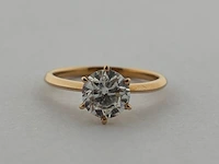 Rosegouden ring met een briljant geslepen diamant - natuurlijk ( igi gecertificeerd ) - afbeelding 1 van  9