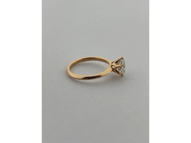 Rosegouden ring met een briljant geslepen diamant - natuurlijk ( igi gecertificeerd ) - afbeelding 3 van  9