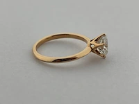 Rosegouden ring met een briljant geslepen diamant - natuurlijk ( igi gecertificeerd ) - afbeelding 3 van  9