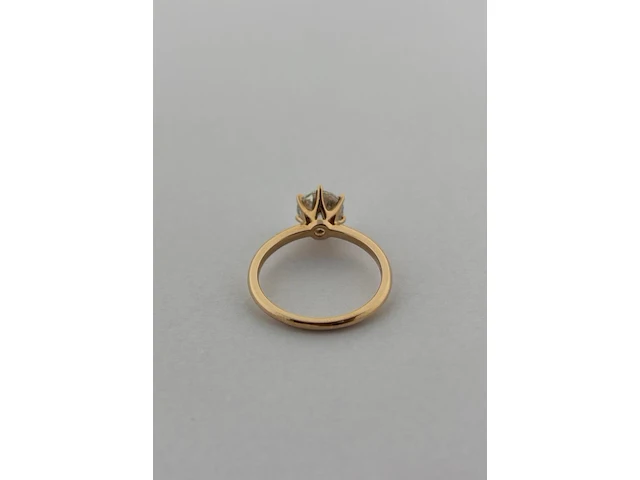 Rosegouden ring met een briljant geslepen diamant - natuurlijk ( igi gecertificeerd ) - afbeelding 4 van  9