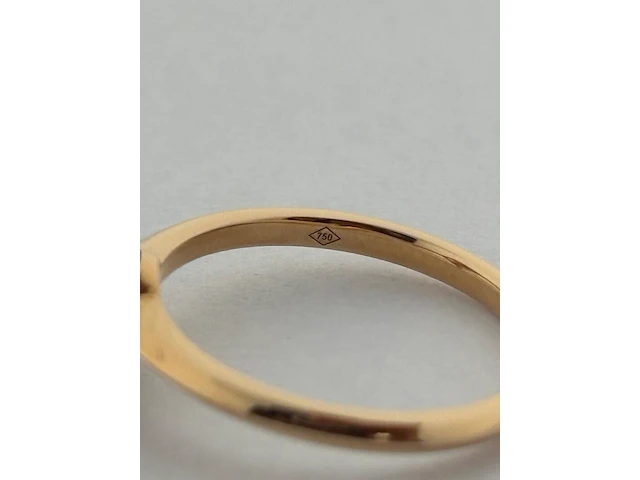Rosegouden ring met een briljant geslepen diamant - natuurlijk ( igi gecertificeerd ) - afbeelding 5 van  9