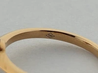 Rosegouden ring met een briljant geslepen diamant - natuurlijk ( igi gecertificeerd ) - afbeelding 5 van  9