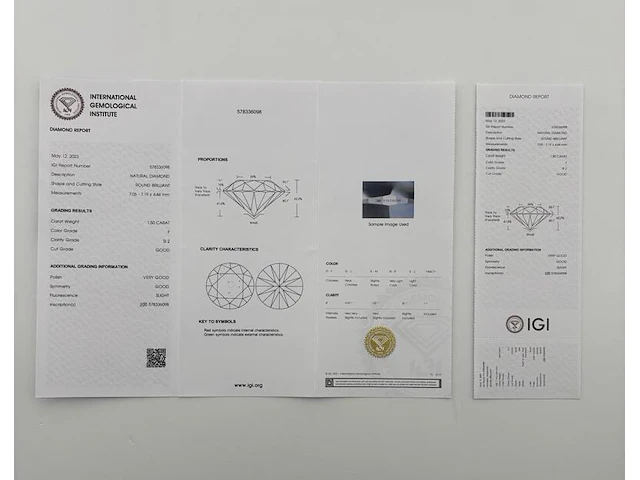 Rosegouden ring met een briljant geslepen diamant - natuurlijk ( igi gecertificeerd ) - afbeelding 9 van  9