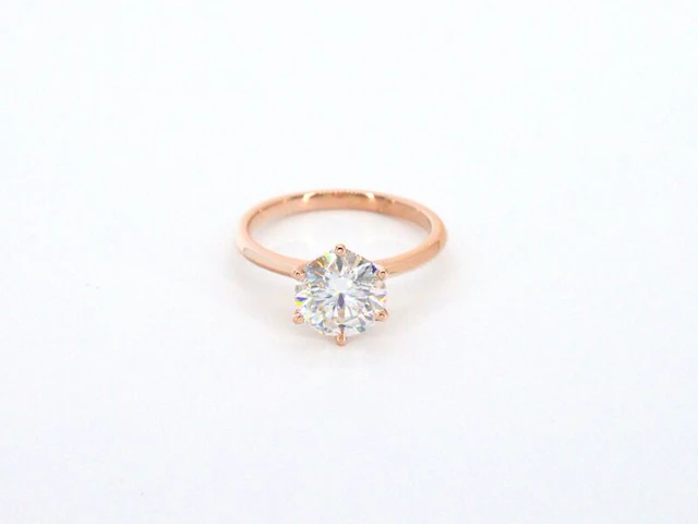 Rosegouden ring met een briljant geslepen diamant van 2.00 carat - afbeelding 6 van  12