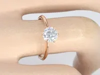Rosegouden ring met een briljant geslepen diamanten van 1.00 carat - afbeelding 2 van  11