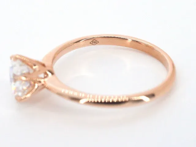 Rosegouden ring met een briljant geslepen diamanten van 1.00 carat - afbeelding 3 van  11