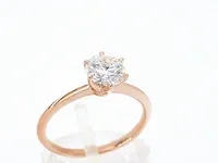 Rosegouden ring met een briljant geslepen diamanten van 1.00 carat - afbeelding 7 van  11