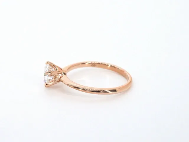 Rosegouden ring met een briljant geslepen diamanten van 1.00 carat - afbeelding 8 van  11