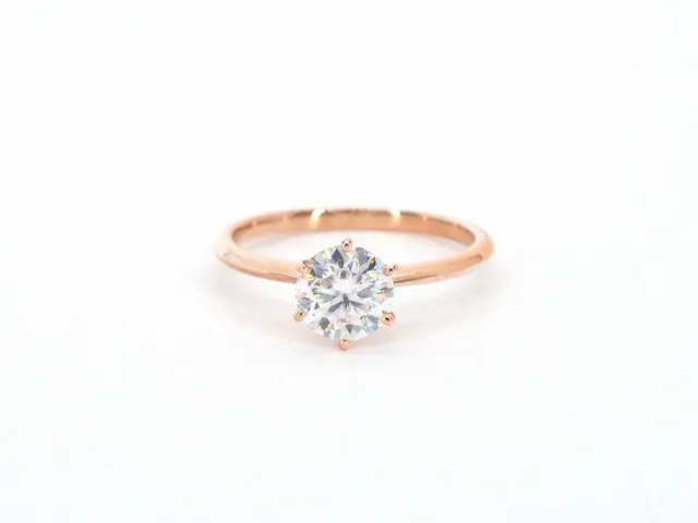Rosegouden ring met een briljant geslepen diamanten van 1.00 carat - afbeelding 9 van  11