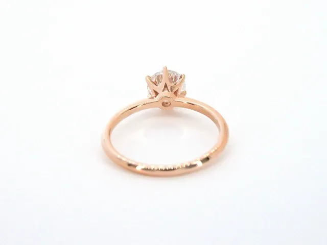 Rosegouden ring met een briljant geslepen diamanten van 1.00 carat - afbeelding 10 van  11