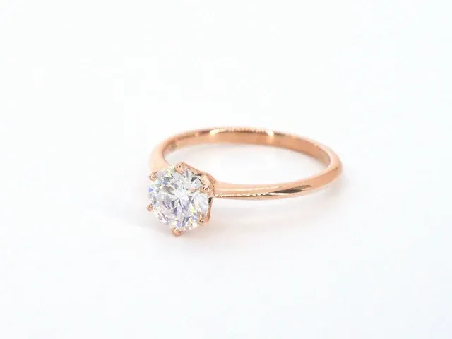 Rosegouden ring met een briljant geslepen diamanten van 1.00 carat - afbeelding 11 van  11