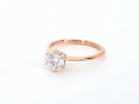 Rosegouden ring met een briljant geslepen diamanten van 1.00 carat - afbeelding 11 van  11