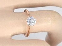Rosegouden ring met een briljant geslepen diamanten van 1.00 carat - afbeelding 2 van  11