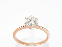 Rosegouden ring met een briljant geslepen diamanten van 1.00 carat - afbeelding 1 van  11