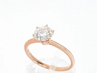 Rosegouden ring met een briljant geslepen diamanten van 1.00 carat - afbeelding 6 van  11