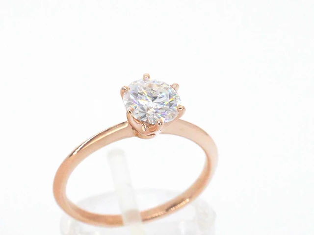Rosegouden ring met een briljant geslepen diamanten van 1.00 carat - afbeelding 7 van  11