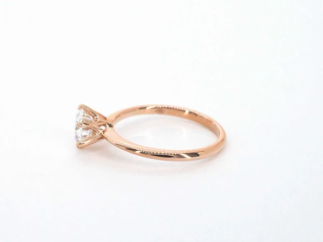 Rosegouden ring met een briljant geslepen diamanten van 1.00 carat - afbeelding 8 van  11