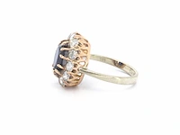Rosegouden ring met natuurlijke diamanten en een blauwe edelsteen - afbeelding 4 van  9