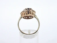 Rosegouden ring met natuurlijke diamanten en een blauwe edelsteen - afbeelding 6 van  9