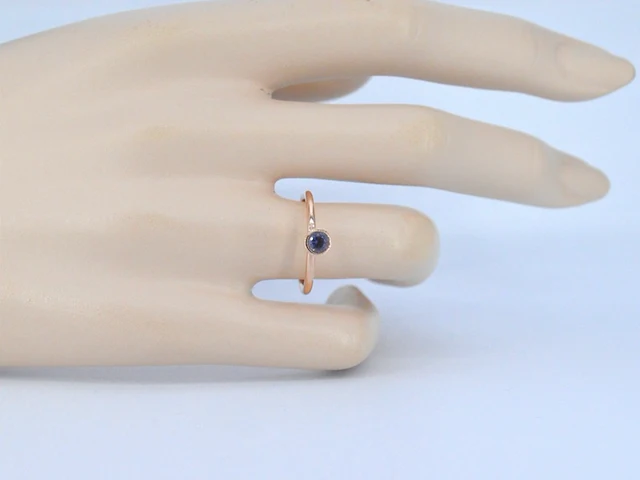 Rosegouden ring met tanzaniet - afbeelding 5 van  11